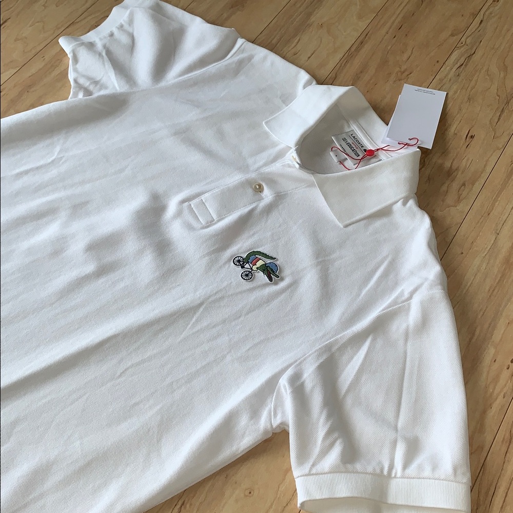 Lacoste x Netflix White Polo Shirt with Embroidered Logo - Picture 8 of 10